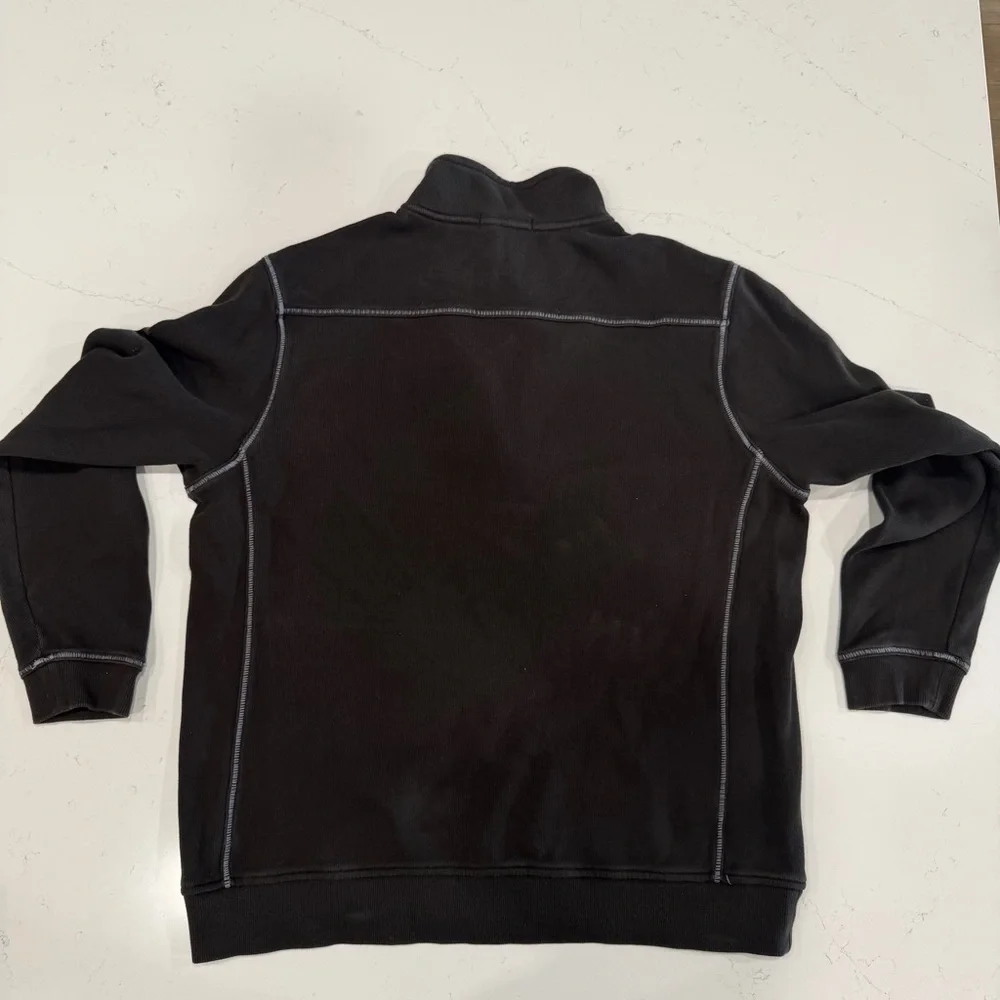 Tommy Bahama Men’s Antigua Cove Half Zip Sweatshirt Black - Large